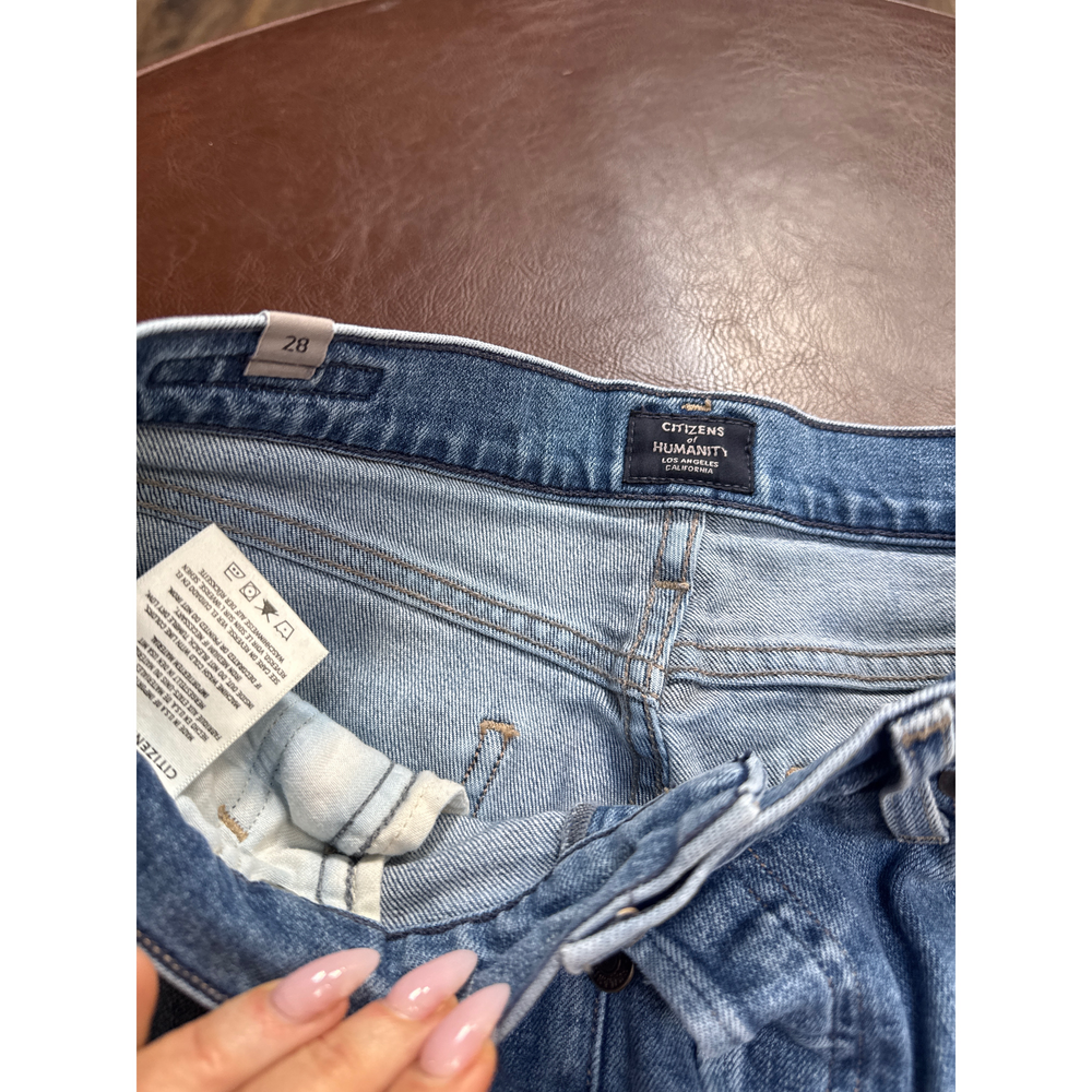 Citizens of Humanity Distressed Denim Jeans in Blue - Picture 2 of 4